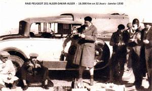Raid Peugeot 201 Alger-Dakar-Alger - 16.000 km en 32 jours - Janvier 1930